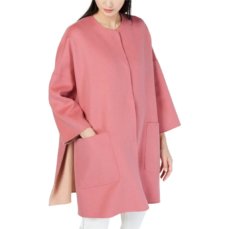 women's mid-length wool coat -MaxMara Womens Oversized Coat, Pink, 4