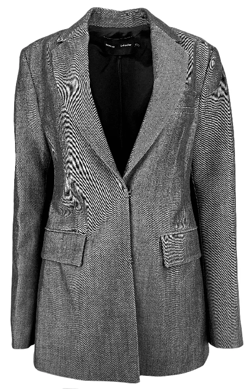 women's relaxed fit blazer -Proenza Schouler Laurie Jacket in Grey Melange