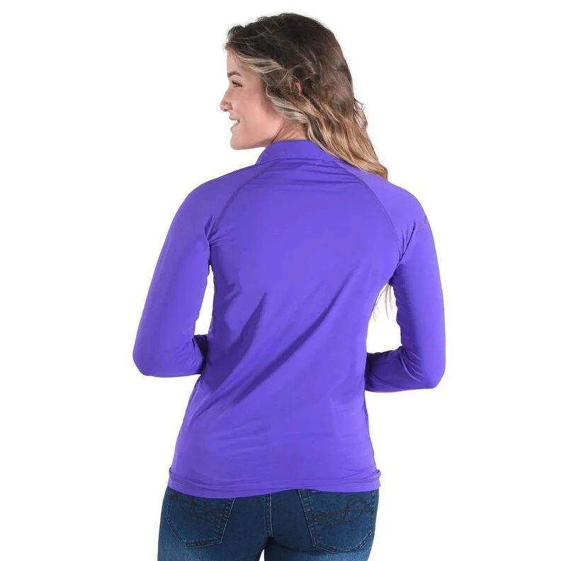 women's lightweight cargo jacket -Cowgirl Tuff Western Jacket Womens Breathe Zip Purple 100490