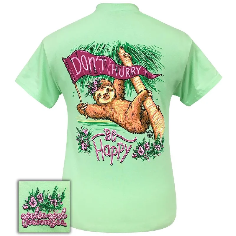 women's v-neck t-shirt -Don't Hurry-Mint SS-2094