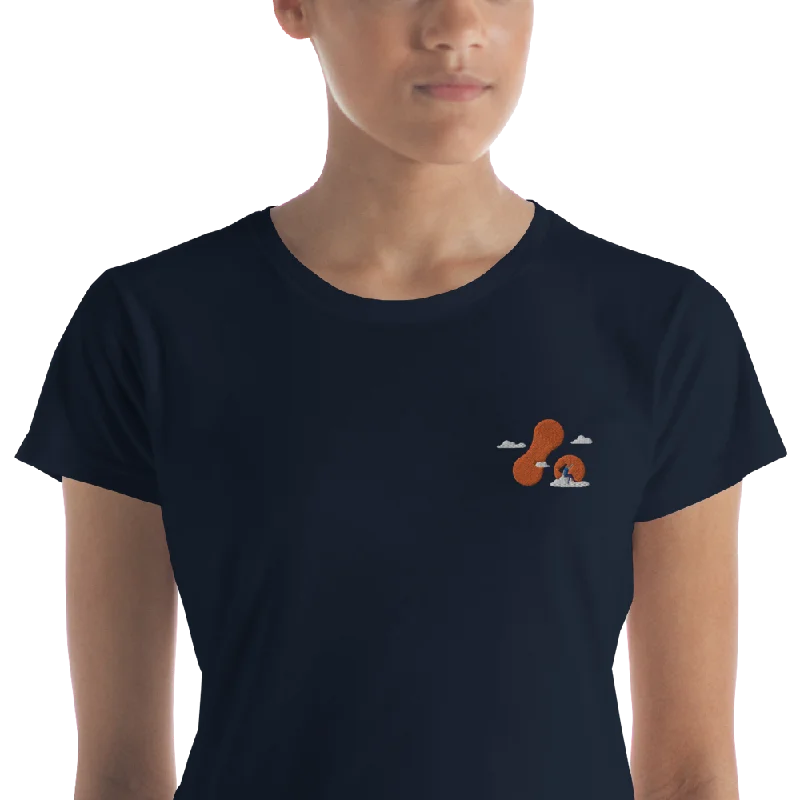 cute peplum blouse for ladies -Women's Embroidered T-shirt - Adaptavist Cloud Design