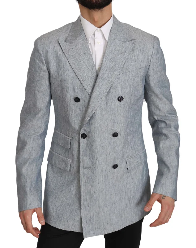 cozy oversized wrap coat for women -Dolce & Gabbana Elegant  Double Breasted Men's Blazer