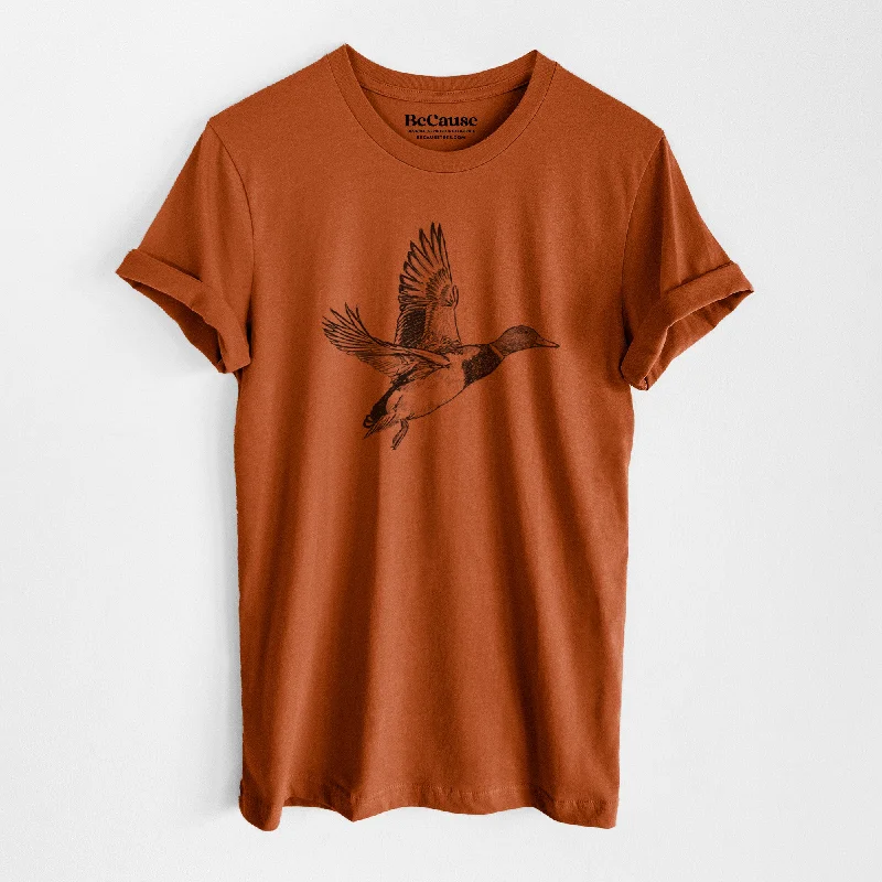 soft cotton t-shirt for women -Male Mallard Duck - Anas platyrhynchos - Lightweight 100% Cotton Unisex Crewneck