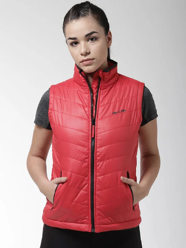 military-style coat for women -Alcis Womens Red Training Jacket WJKQ03-S