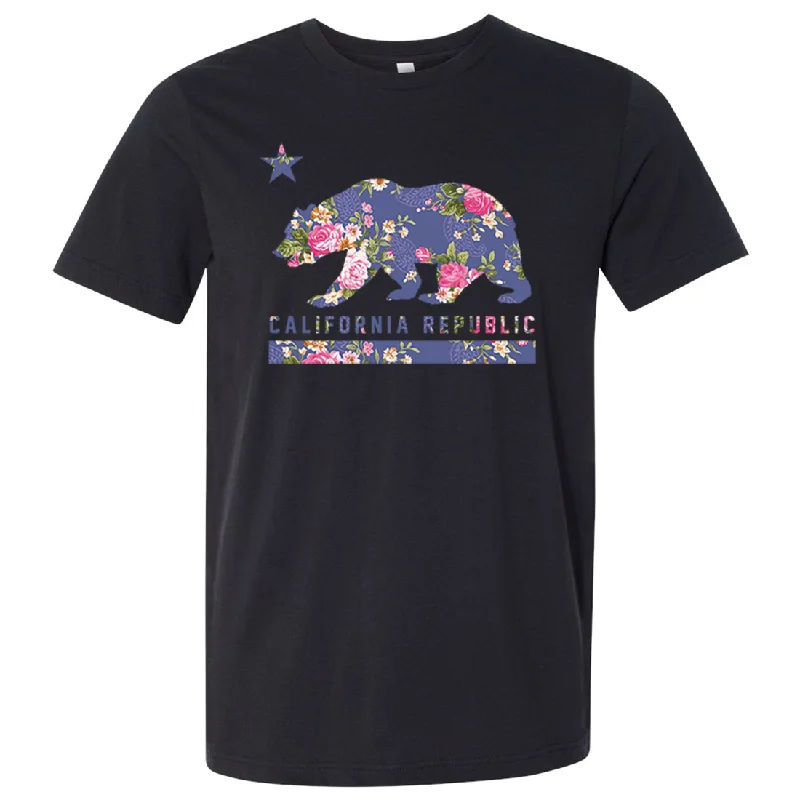 ladies' lightweight summer top -California Republic Paisley Flower Bear Asst Colors Mens Lightweight Fitted T-Shirt/tee