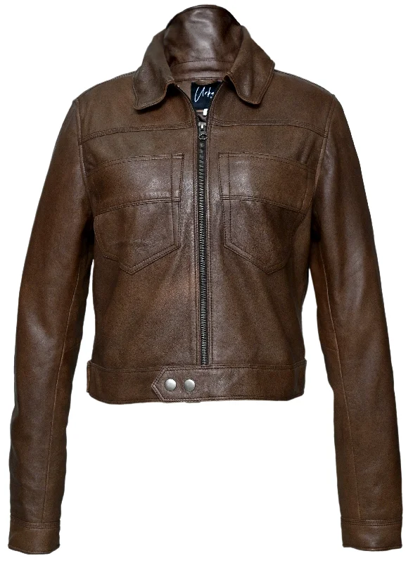 winter-ready women's parka -ROGVE WOMEN LEATHER JACKET