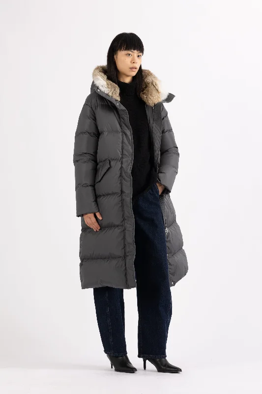 women's oversized corduroy jacket -ELONGATED DOWN COAT EZA