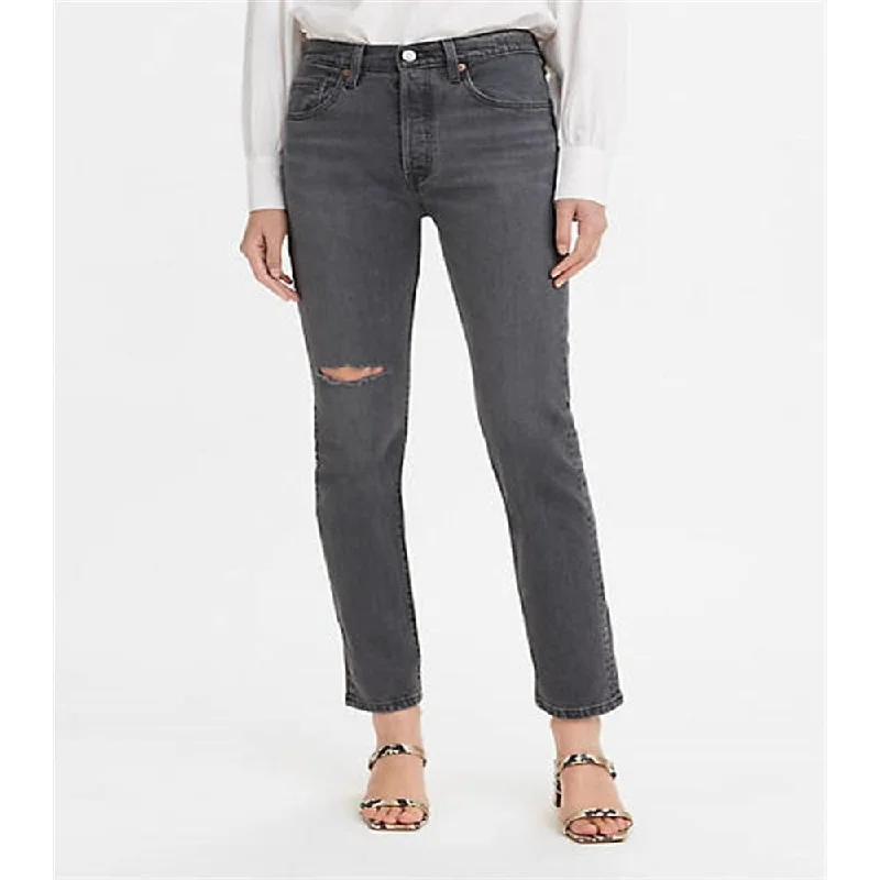 high-rise slim-fit jeans for women -Levi's Women's 501 Skinny Jeans Black Size 27X30