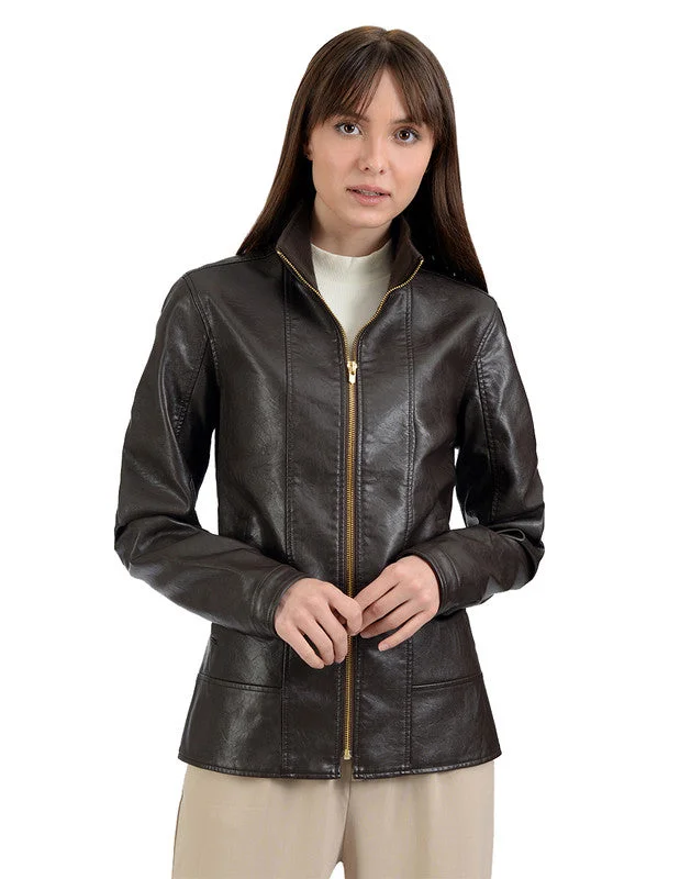 soft touch sherpa coat for women -Nine West Women's Classic Zipper Jacket