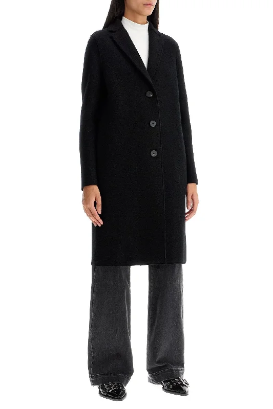 women's winter coat -Harris Wharf London Single-Breasted Wool Coat In Boiled