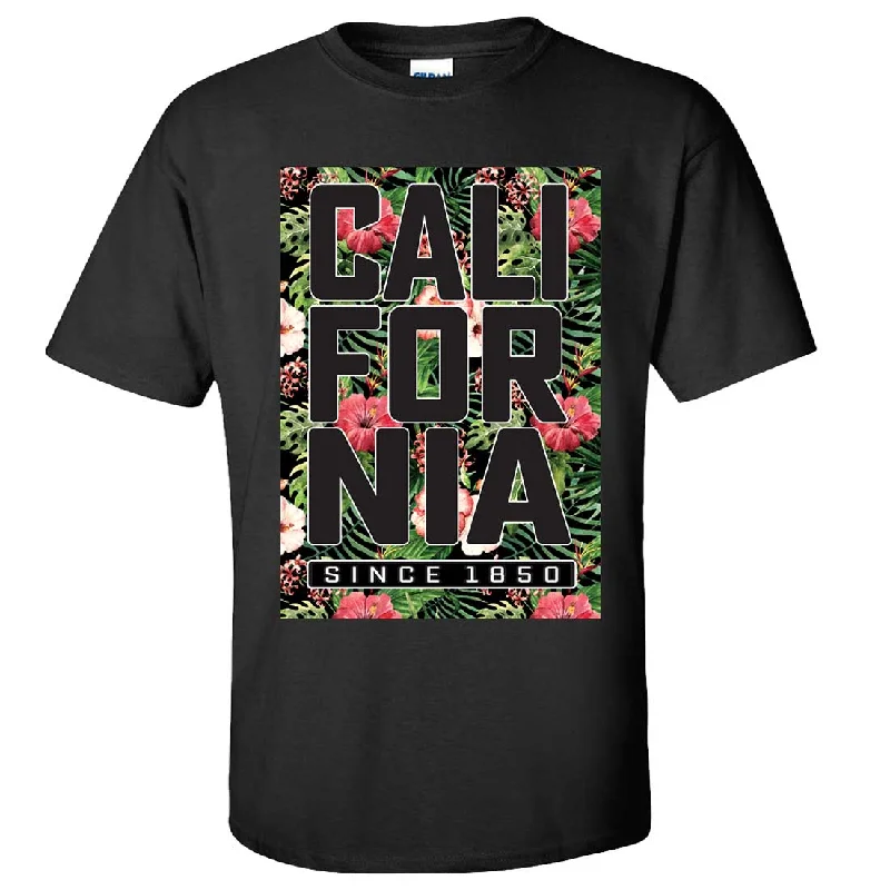 fashionable split hem blouse for women -California Republic 1850 Floral Asst Colors T-shirt/tee