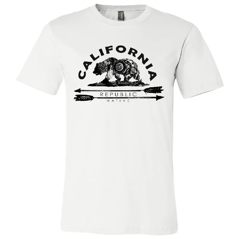 modern high-low hem top for ladies -California Arrow Bear Asst Colors Mens Lightweight Fitted T-Shirt/tee