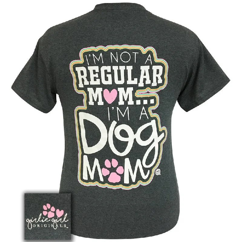 trendy crop top for women -Dog Mom-Dark Heather SS-1803