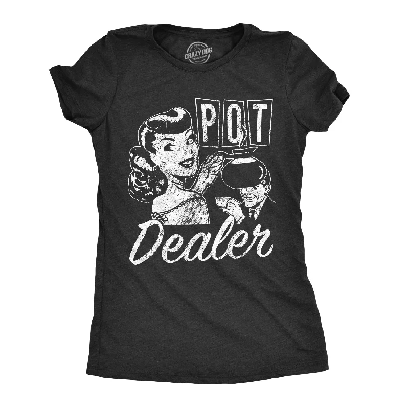 ladies' short sleeve top -Pot Dealer Women's T Shirt