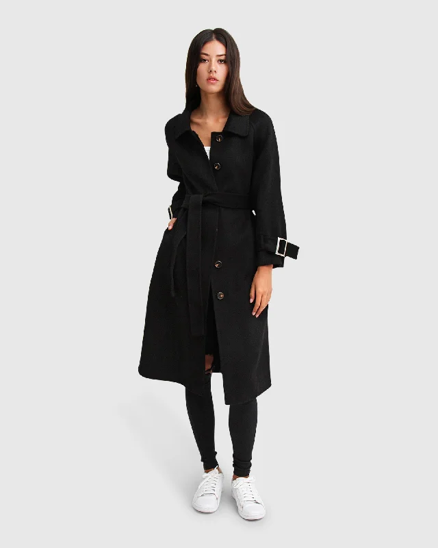 warm down coat for women -Shore To Shore Belted Wool Coat