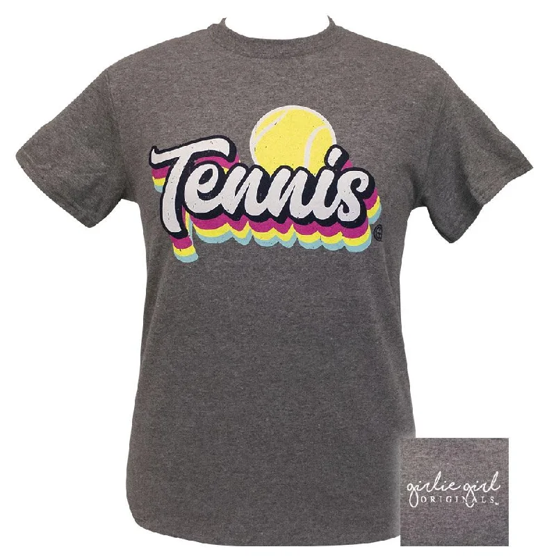 chic asymmetrical top for women -Tennis 3D-Graphite Heather SS-2247