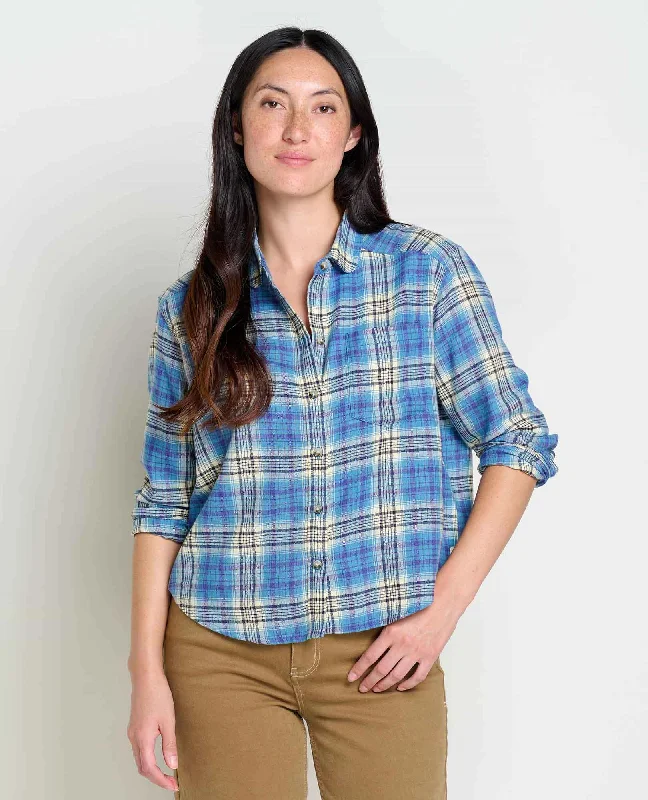 stylish plaid button-up shirt for ladies -Re-Form Flannel Boxy Shirt