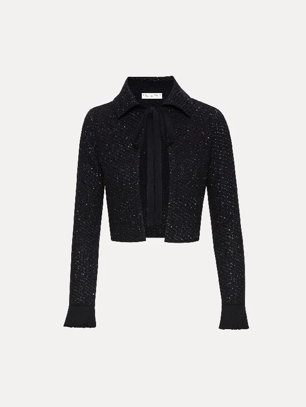 women's classic pea coat -Sequin Tweed Jacket