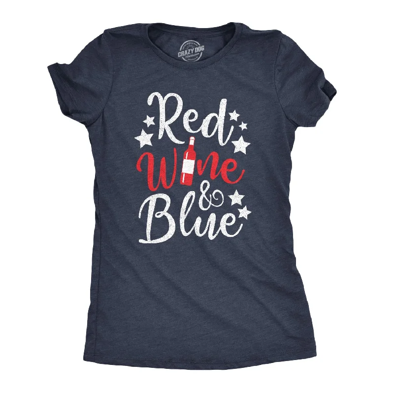 ladies' ruched front blouse -Red Wine And Blue Women's T Shirt