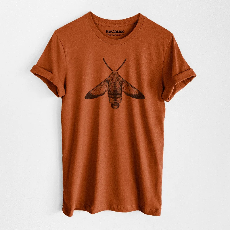 women's classic polo shirt -Snowberry Clearwing Moth - Hemaris diffinis - Lightweight 100% Cotton Unisex Crewneck