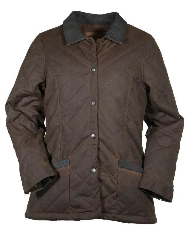 women's varsity bomber jacket -Women’s Oilskin Barn Jacket