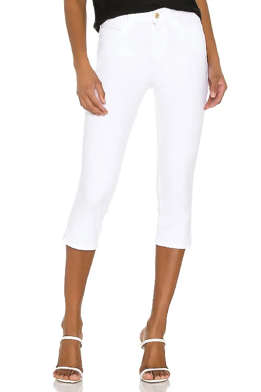 high-waisted bootcut jeans for women -Le High Pedal Pusher Jean In Blanc