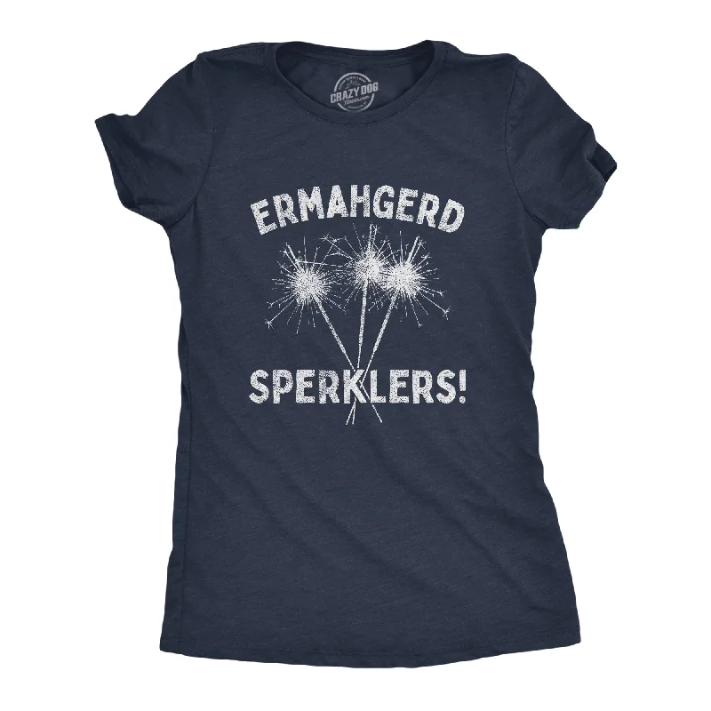 fashionable asymmetrical hem top for ladies -Ermahgerd Sperklers Women's T Shirt