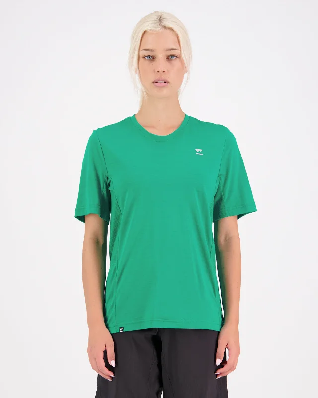 cute peplum blouse for ladies -Tarn Merino Shift Tee - Pop Green