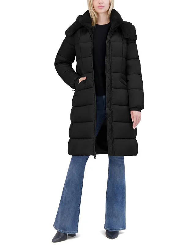 sophisticated evening coat for women -Tahari Puffer Coat