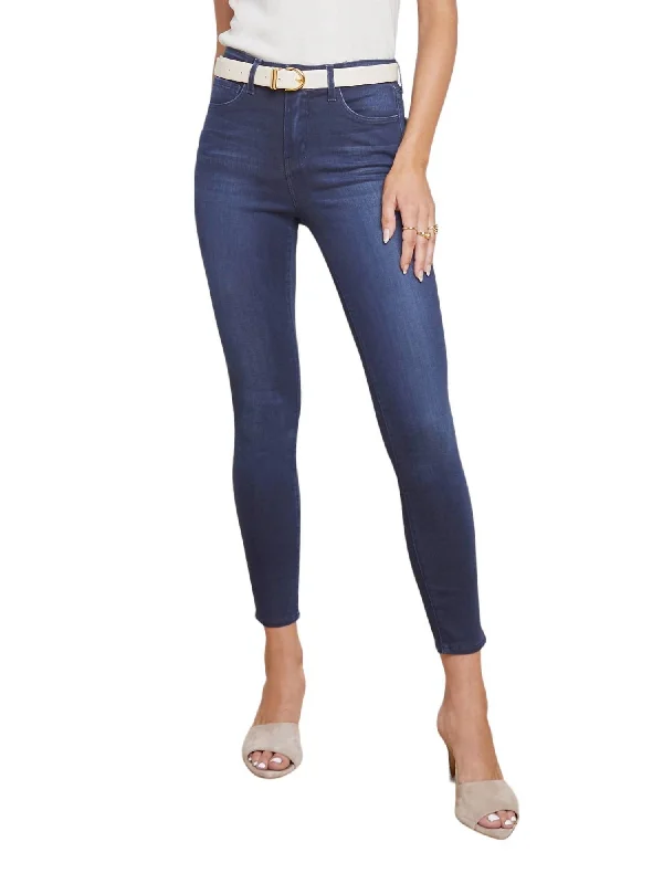 ladies' stretchy denim pants -Margot High Rise Skinny Jeans In Marino Blue