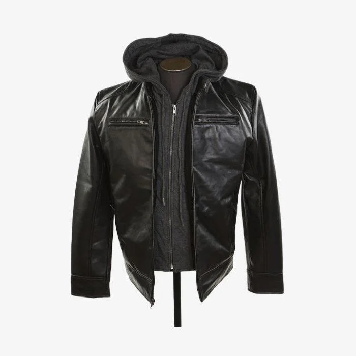 women's hooded winter jacket -Nomad Leather Jacket