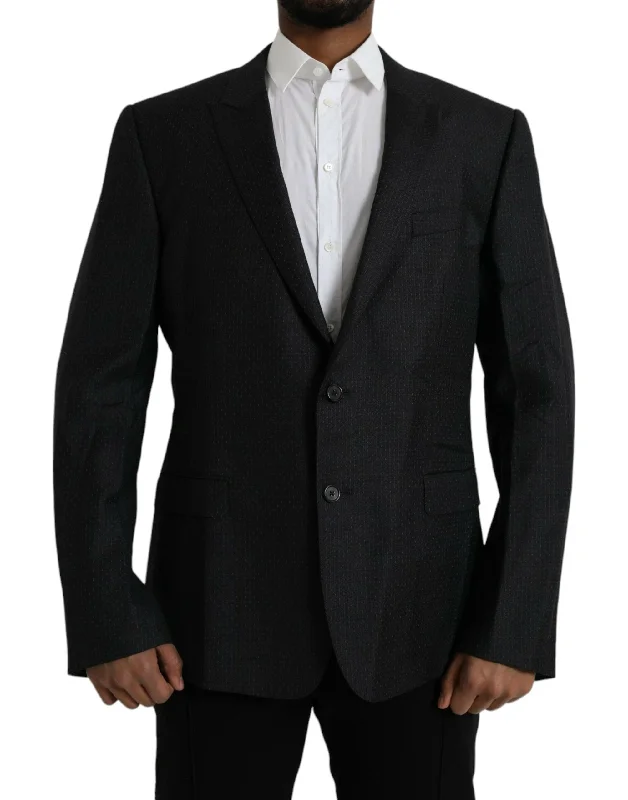 women's slim fit blazer -Dolce & Gabbana  Wool MARTINI Single Breasted Coat Men's Blazer