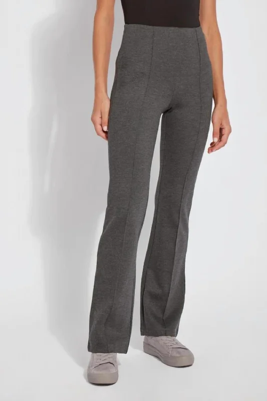 women's blue denim bell-bottoms -Elysse Pant In Charcoal