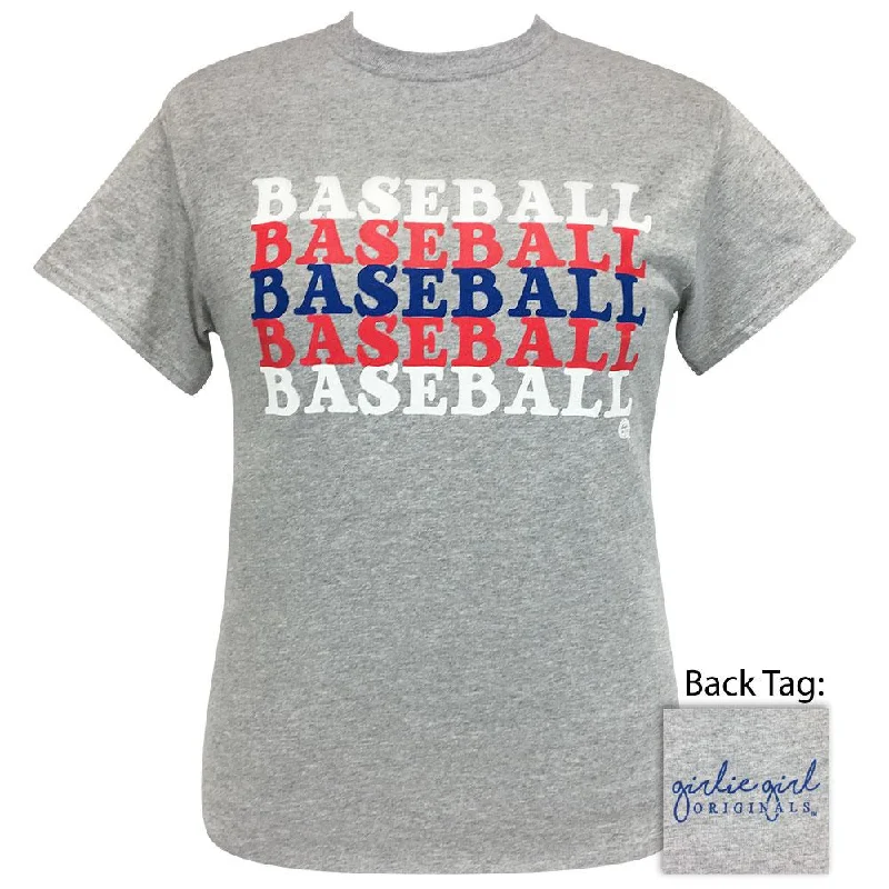 ladies' cold-shoulder top -Baseball Colors-Sport Grey SS-2176