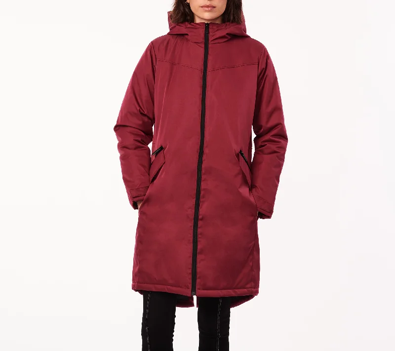 winter-ready women's parka -Hi-low Raincoat