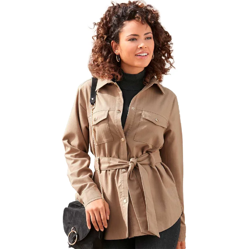 women's stylish blazer -LASCANA Women's Utility Style Shirt Jacket