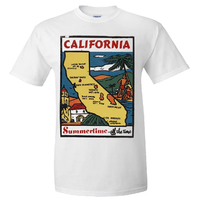 stylish smocked top for ladies -Vintage State Sticker California Asst Colors T-shirt/tee