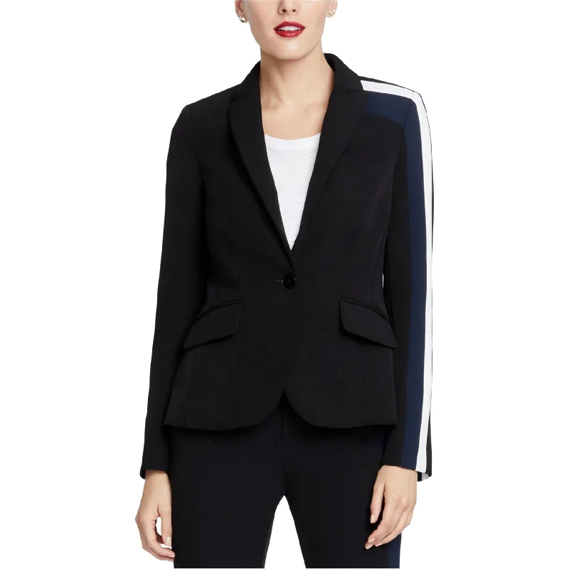 women's hooded winter jacket -Rachel Roy Womens Striped Blazer Jacket, Black, 0