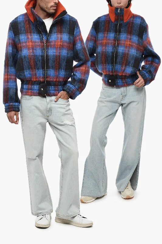 urban style cropped puffer jacket -Charles Jeffrey Loverboy Tartan Checked Jacket with 2-Pockets