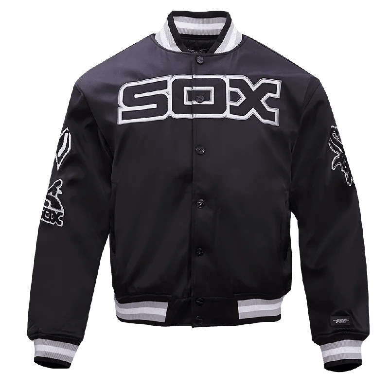 women's asymmetrical zip jacket -MLB CHICAGO WHITE SOX JACKET (BLACK)