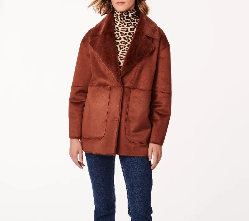 women's cropped bomber jacket -Lightweight Shearling