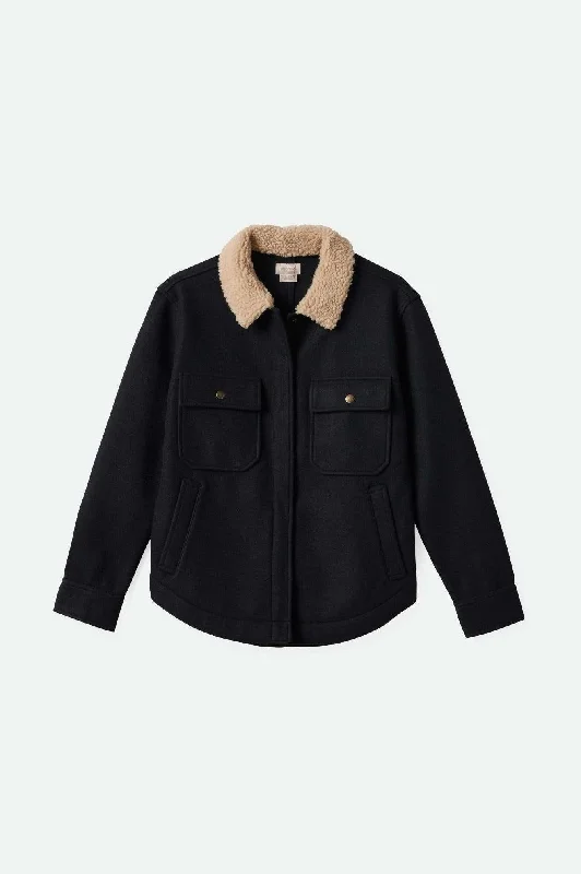 women's relaxed fit blazer -Durham Shirt Jacket - Black