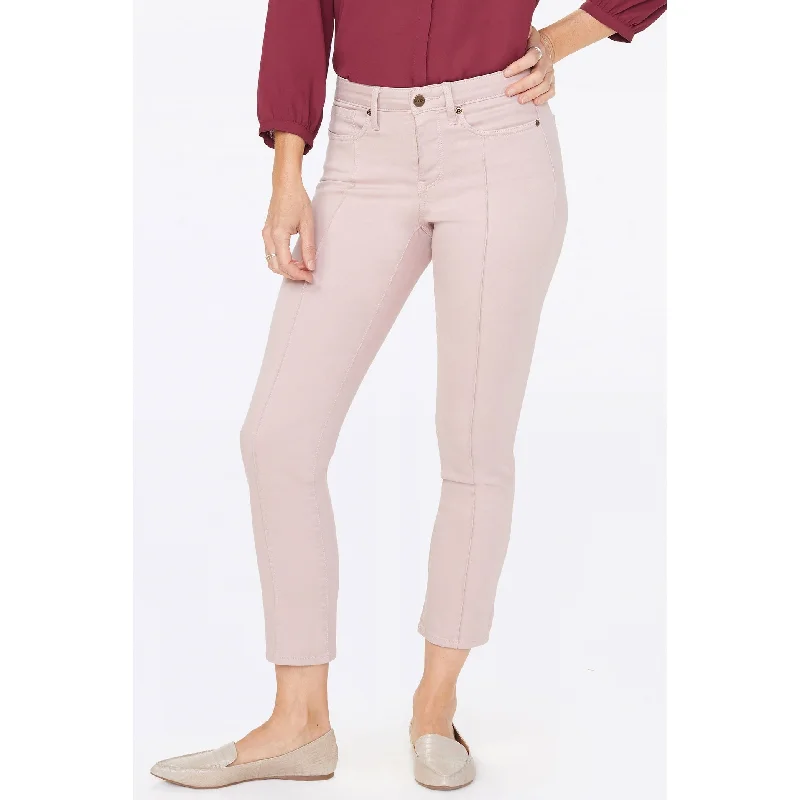 women's retro flared denim -NYDJ Women's Sheri Slim Ankle Jeans in Oyster Bay Regular Pink 18