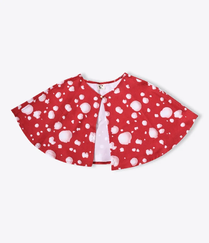 classic women's wool coat -Red Mushroom Capelet