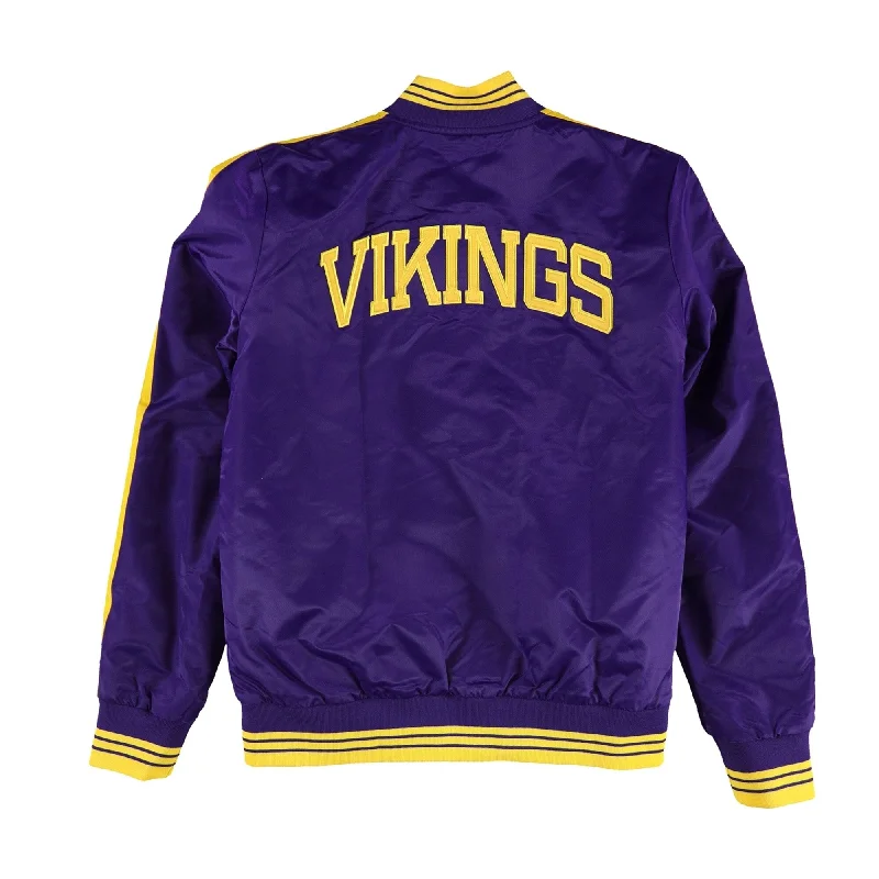 women's thermal long coat -STARTER Womens Minnesota Vikings Varsity Jacket, Purple, Medium