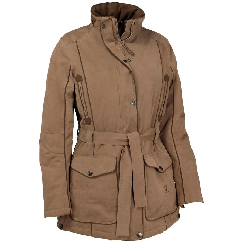 warm alpaca wool coat for ladies -Percussion Ladies Rambouillet Jacket - Tan