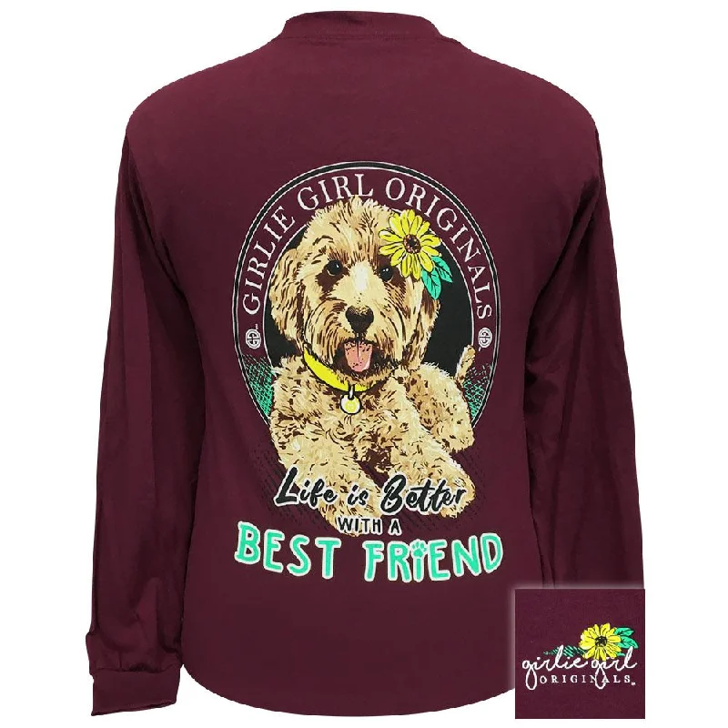 breathable workout top for women -Best Friend-Maroon LS-2346