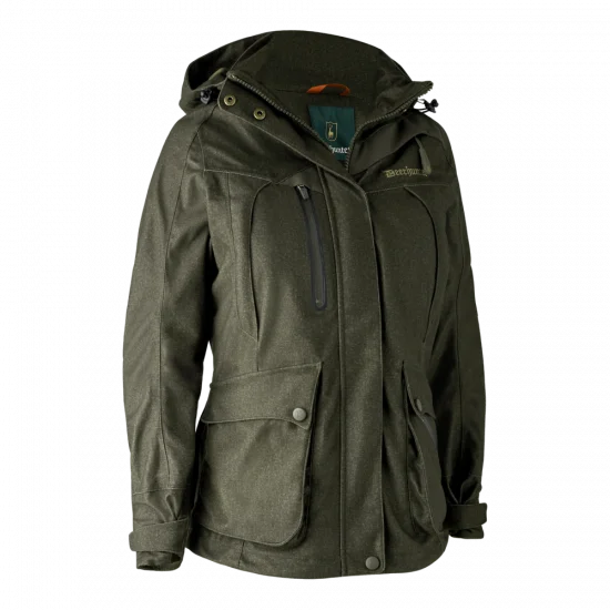 luxury designer winter coat for women -Deerhunter Lady Raven Jacket - Elmwood Green (392)