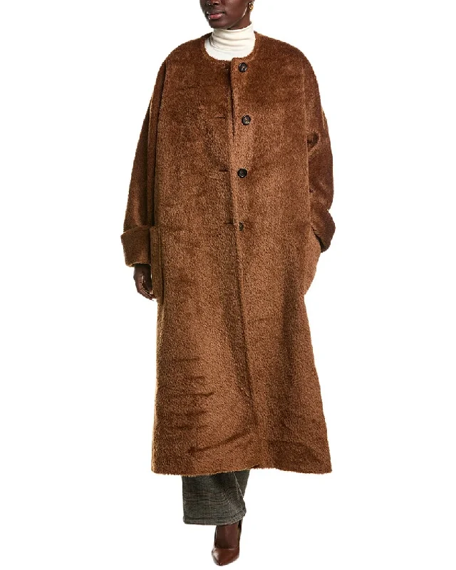 women's fur-trimmed parka -Max Mara Hudson Alpaca& Wool-Blend Coat