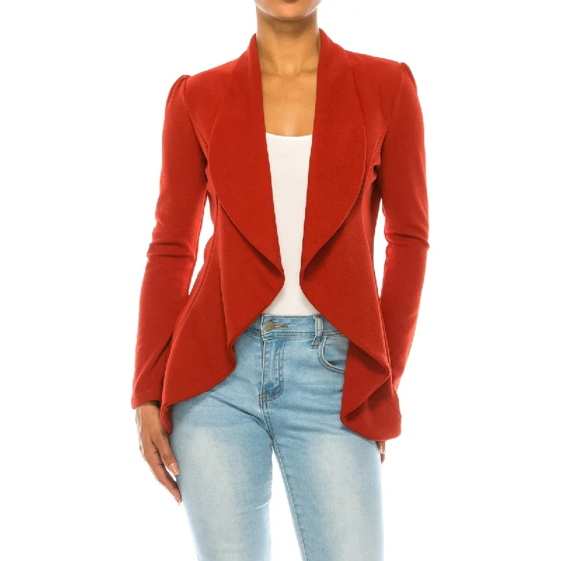 women's double-breasted coat -Women's Casual Solid Long Sleeve Loose Fit Open Blazer Jacket